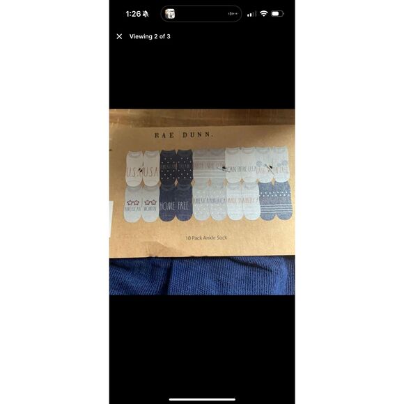 RAE DUNN PATRIOTIC USA - AMERICA socks 10 pack - Picture 2 of 3